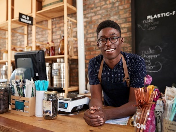 A person working in a café.