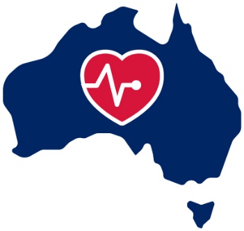A map of Australia with a health icon on it.