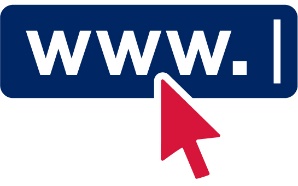 A website icon - a computer mouse cursor pointing to a search bar with 'www.' in it.