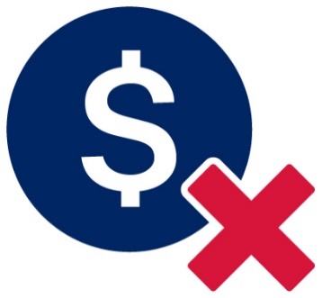 A dollar symbol with a cross next to it.